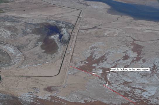 :Borrego Earthquake:delta deformation:Delta rupture.jpg